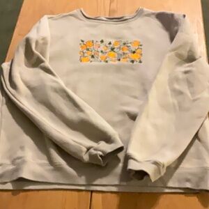 Misses XL Classic Elements khacki sweatshirt with embroaderied pumkins and vines
